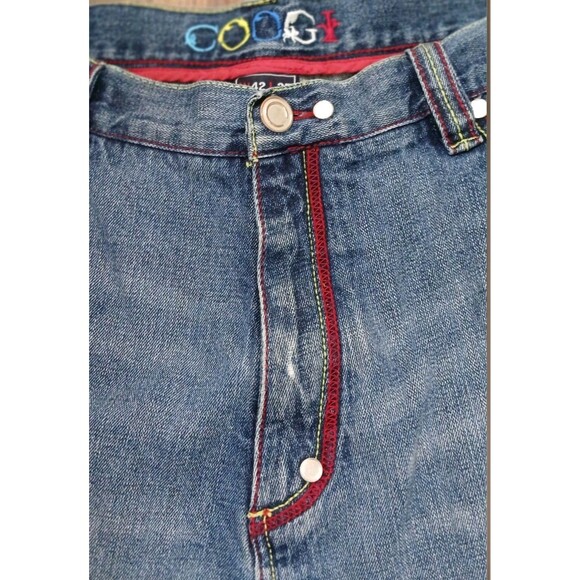 COOGI Y2K Baggy Jeans 42x33 Wide Leg Hip-Hop Denim Streetwear Patchwork Logo - Picture 7 of 16